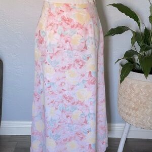 Vintage Pendleton pink floral long maxi skirt. Fully lined Cottagecore fairycore